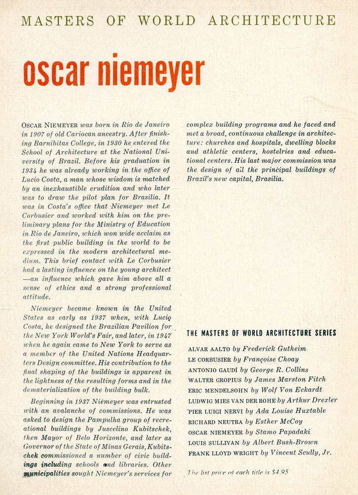 『MASTERS OF WORLD ARCHITECTURE - oscar niemeyer』 3