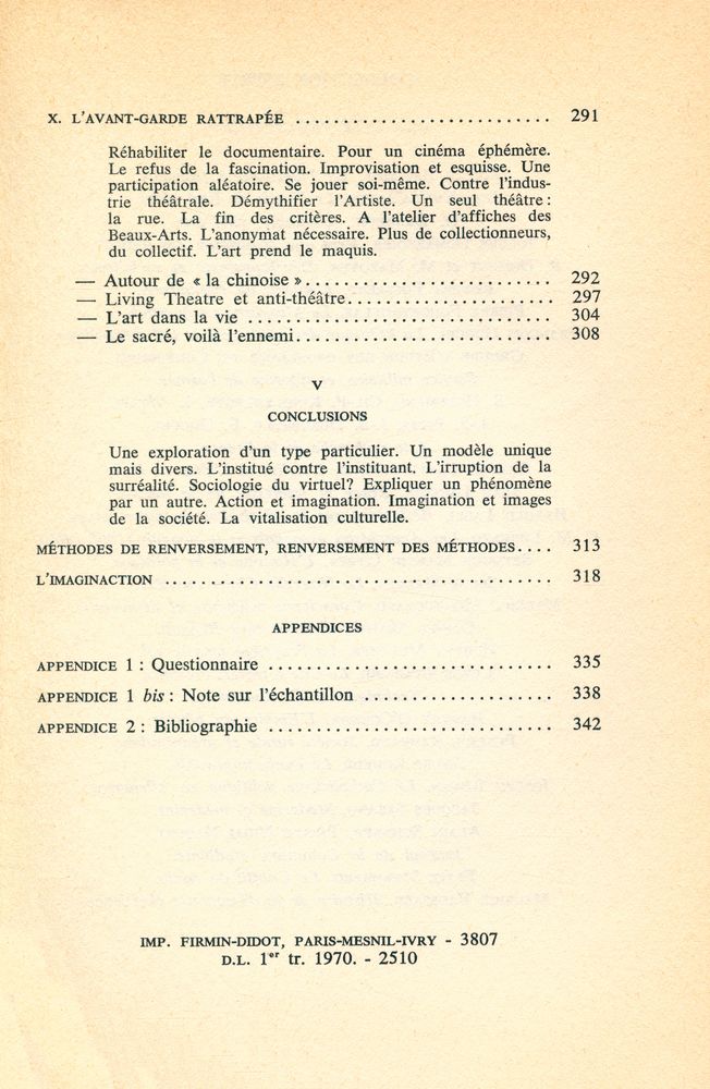 『L'IMAGE - ACTION DE LA SOCIÉTÉ : OU LA POLITISATION CULTURELLE : COLLECTIONS ESPRIT 
