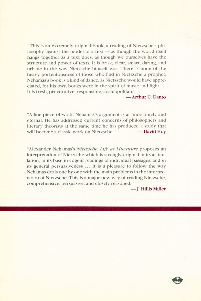 『Nietzsche : life as literature』 3