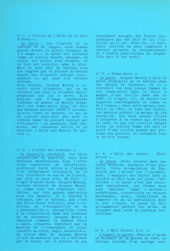 《MONORY : Les premiers numéros du catalogue mondial des images incurables》 2