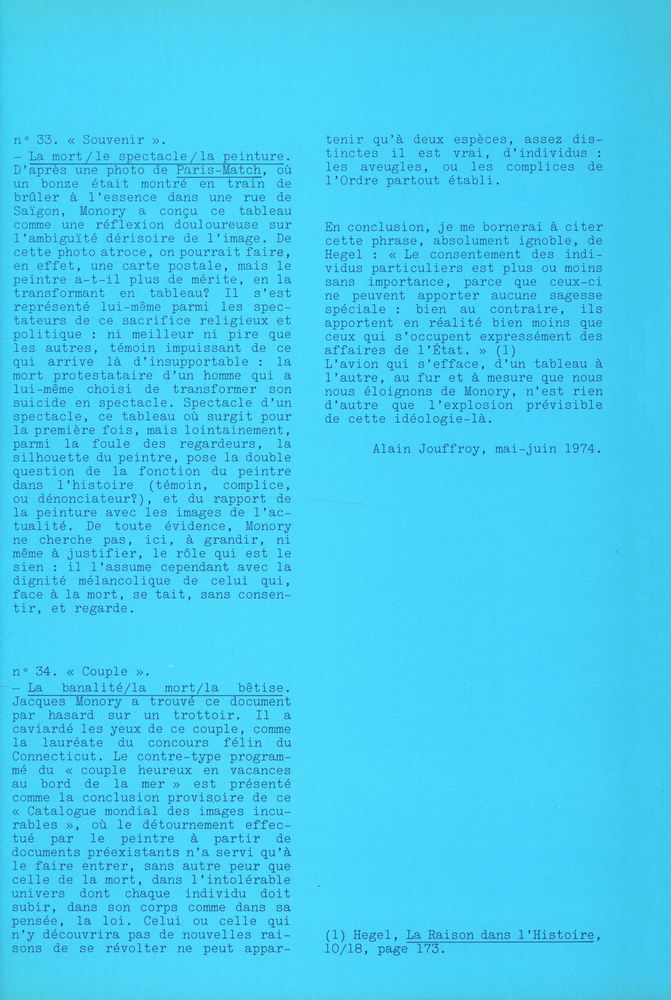 《MONORY : Les premiers numéros du catalogue mondial des images incurables》