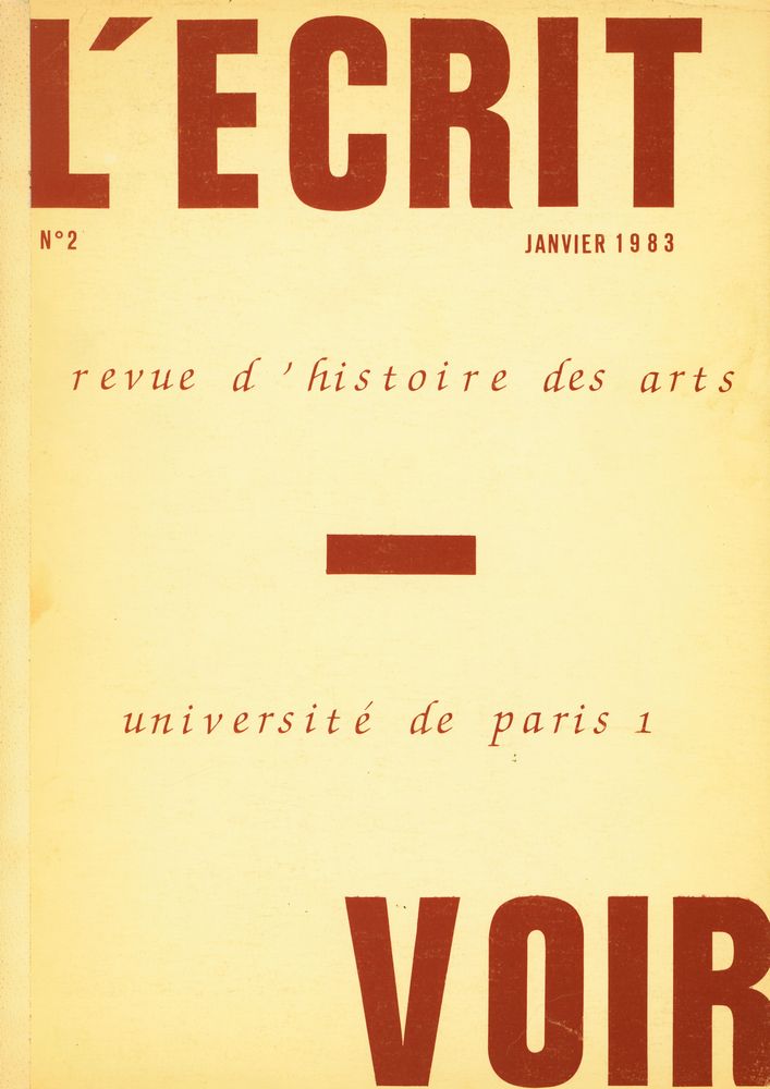 『L'ECRIT - VOIR』 Nº 2 JANVIER 1983 1