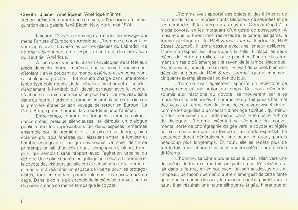 『JESEPH BEUYS : COYOTE』 2
