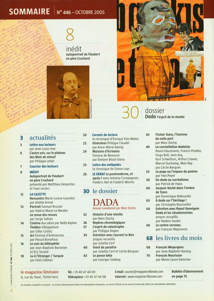『LE MAGAZINE LITTÉRAIRE』 N° 446 OCTOBRE  2005 2