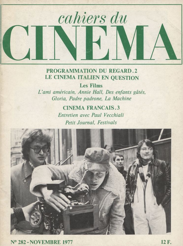 『cahiers du CINEMA』 Nº 282 NOVEMBRE 1977 1
