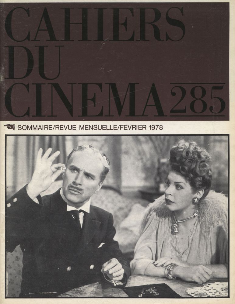 『cahiers du CINEMA』 Nº 285 FEVRIER 1978 1