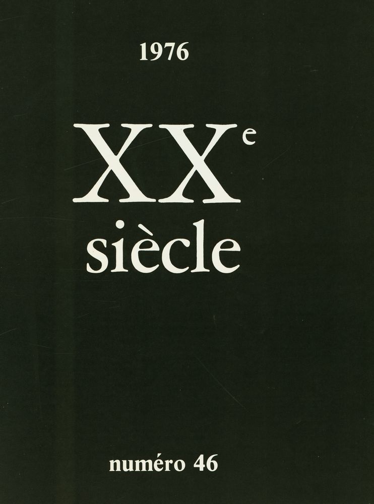 『XXe siècle』 Numero 46 Septembre 1976 2
