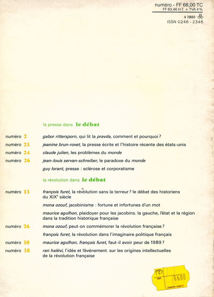 『le débat』 39 mars - mai 1986 3