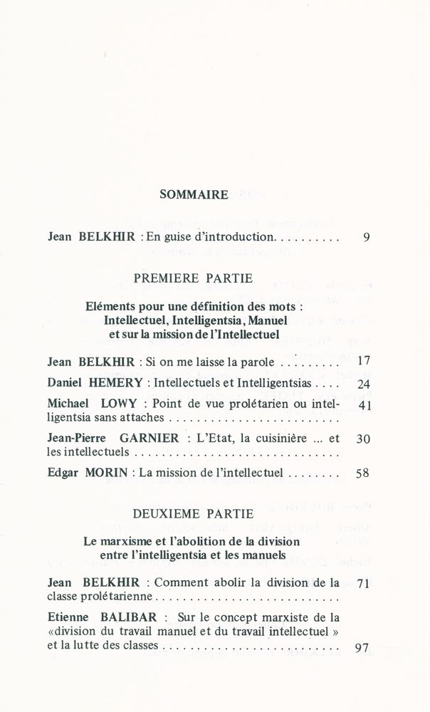 『L'INTELLECTUEL : L'INTELLIGENTSIA ET LES MANUELS』 2
