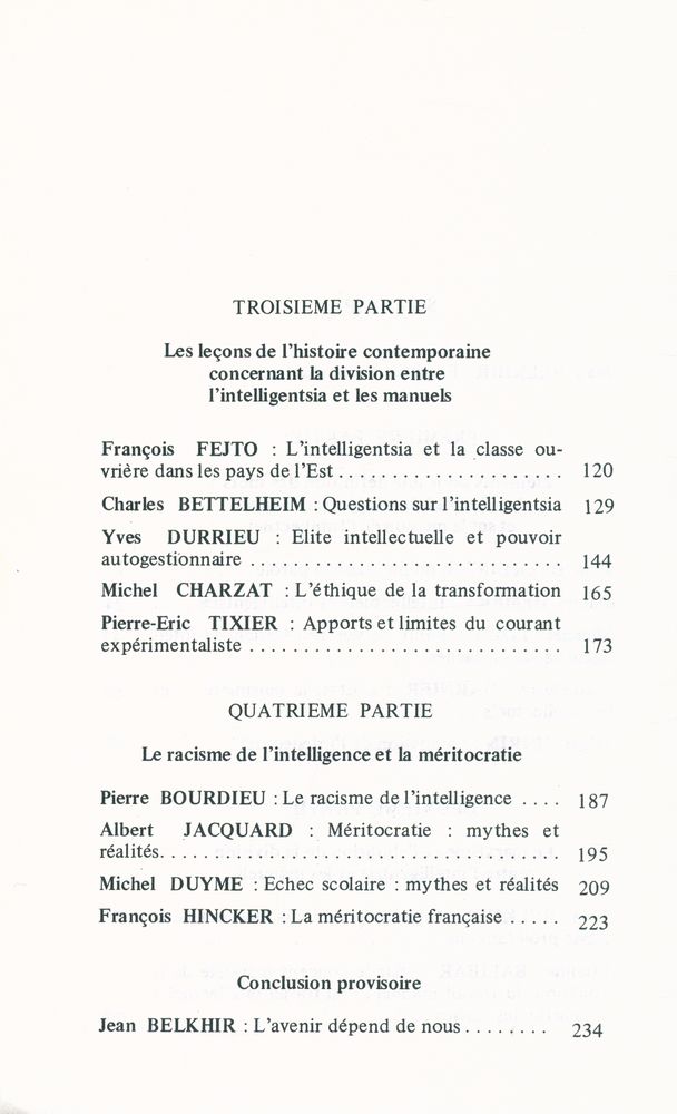 『L'INTELLECTUEL : L'INTELLIGENTSIA ET LES MANUELS』 3