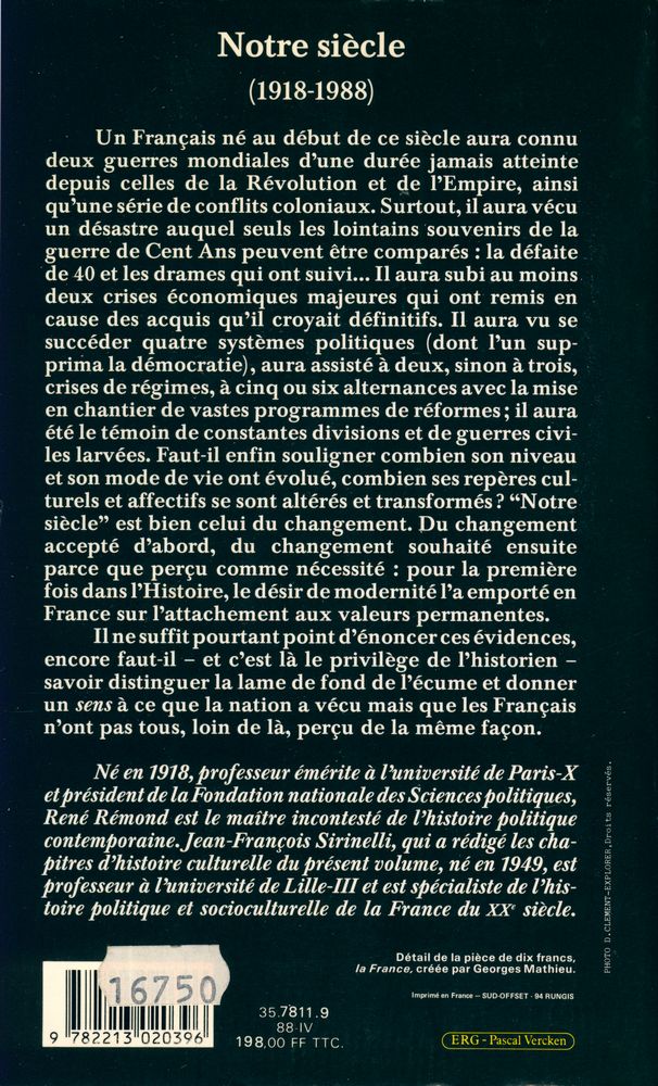 『HISTOIRE DE FRANCE tome 6 : Notre siècle : 1918 - 1988』