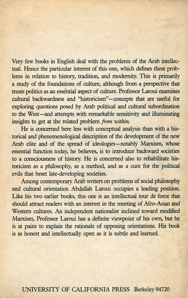 『THE CRISIS OF THE ARAB INTELLECTUAL : Traditionalism or Historicism?』 4