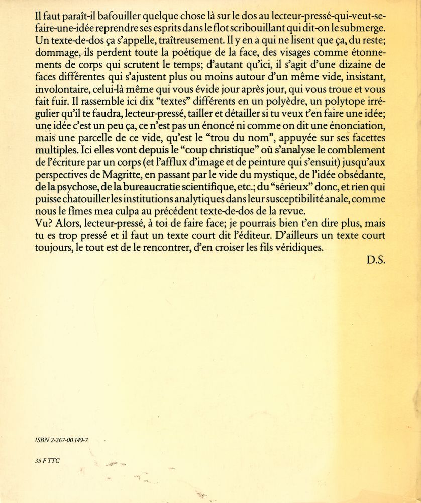 『analytiques』 N°2 OCTOBRE 1978 3