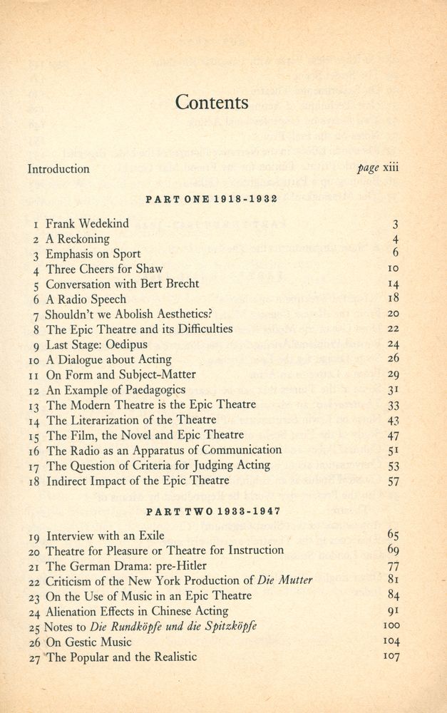『Brecht on Theatre : THE DEVELOPMENT OF AN AESTHETIC』 2