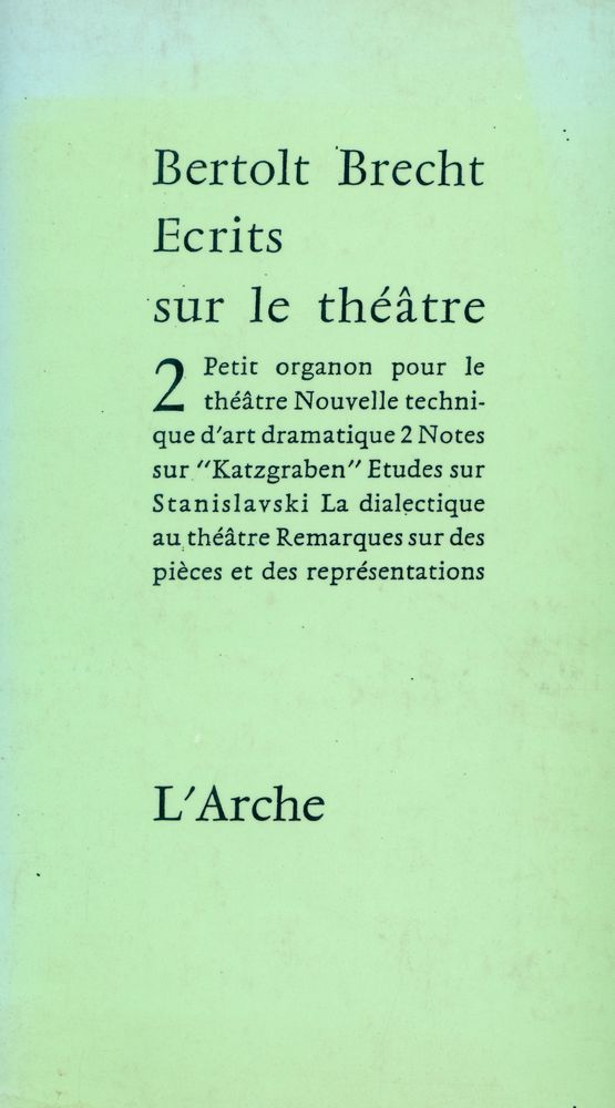 『Ecrits sur le théâtre 2』 1