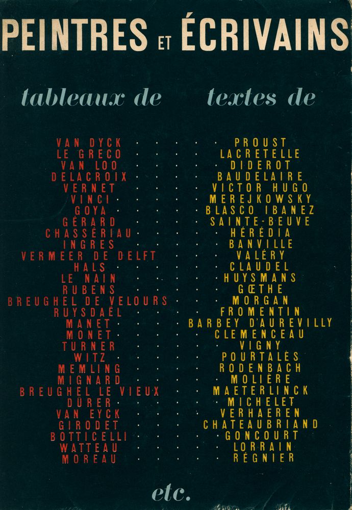 『PEINTRES ET ÉCRIVAINS』 1