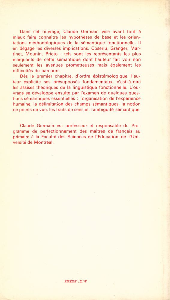 『La sémantique fonctionnelle』 5