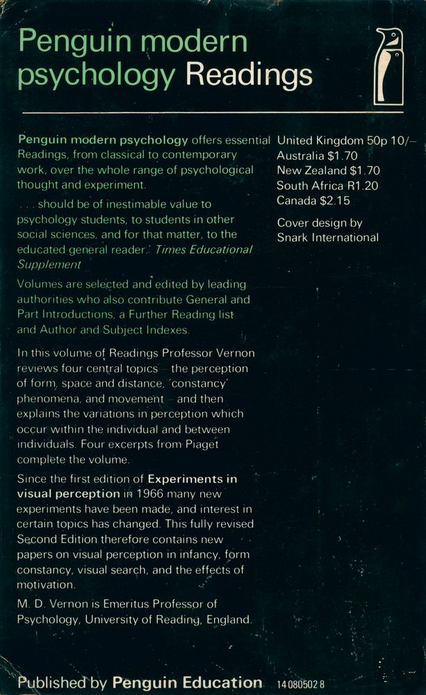 『Experiments in visual perception』 6