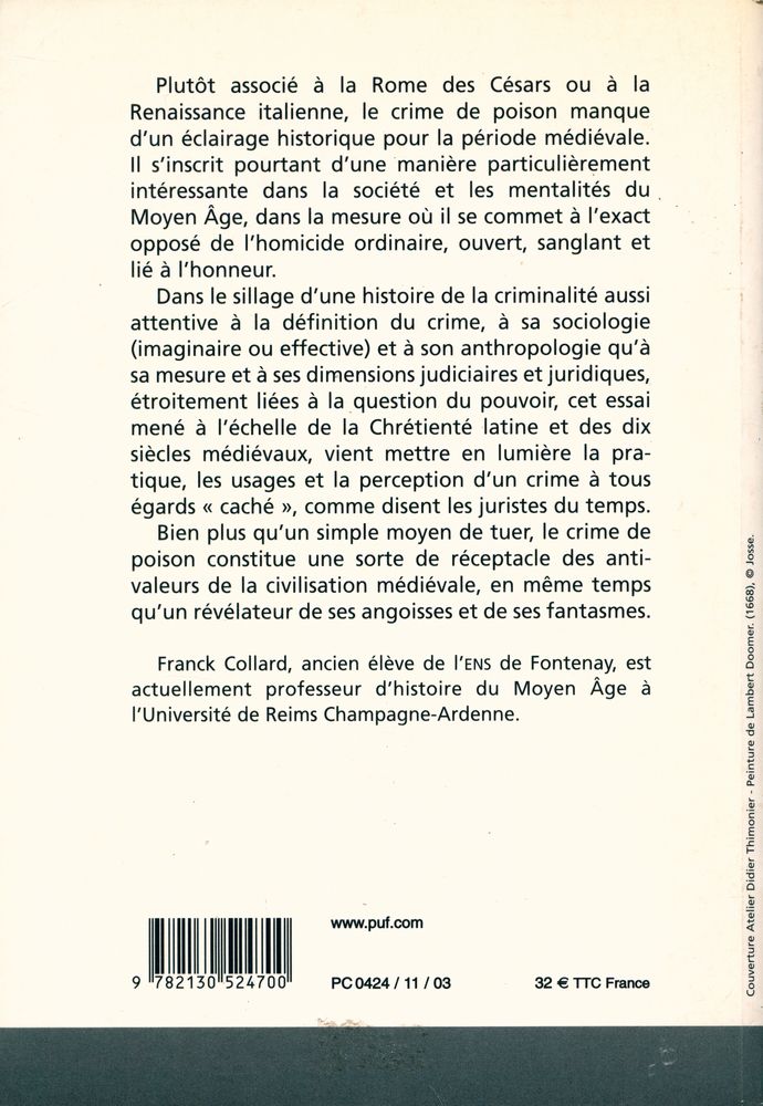 『Le crime de poison au Moyen Âge』 5