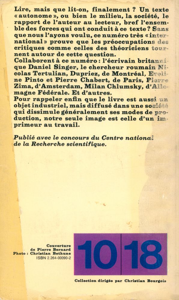 『LIRE : SOLJÉNITSYNE, POE, BECKETT THÉORIES DE LA LITTÉRATURE』 3