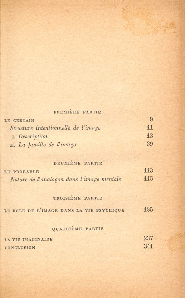 『L'imaginaire  : PSYCHOLOGIE PHÉNOMÉNOLOGIQUE DE L'IMAGINATION』 2