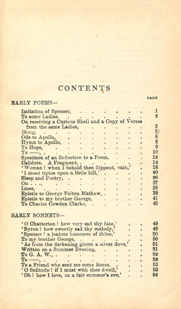 『The Poetical Works of John Keats』 2