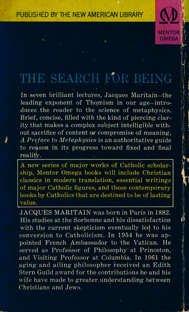 『A Preface to Metaphysics : SEVEN LECTURES ON BEING』 3