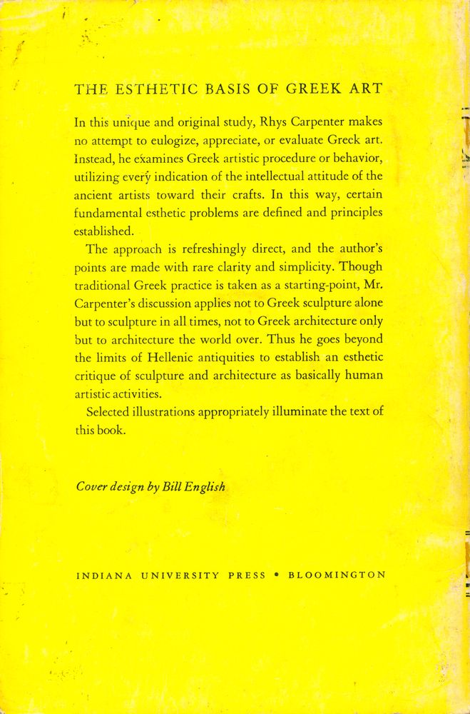 『THE ESTHETIC BASIS OF GREEK ART OF THE FIFTH AND FOURTH CENTURIES B.C.』 3