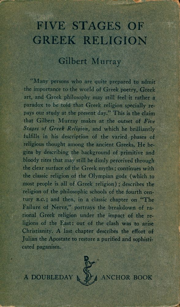 『FIVE STAGES OF GREEK RELIGION』 3