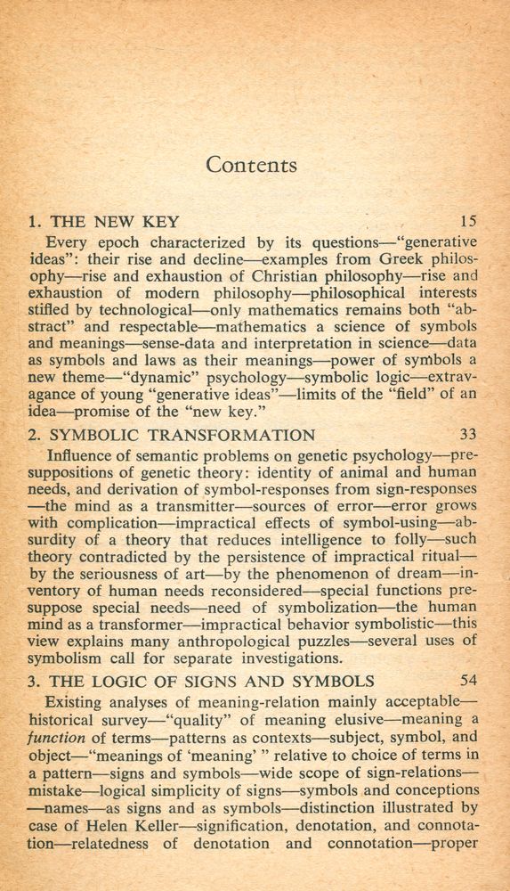 『Philosophy in a New Key : A STUDY IN THE SYMBOLISM OF REASON, RITE, AND ART』 2