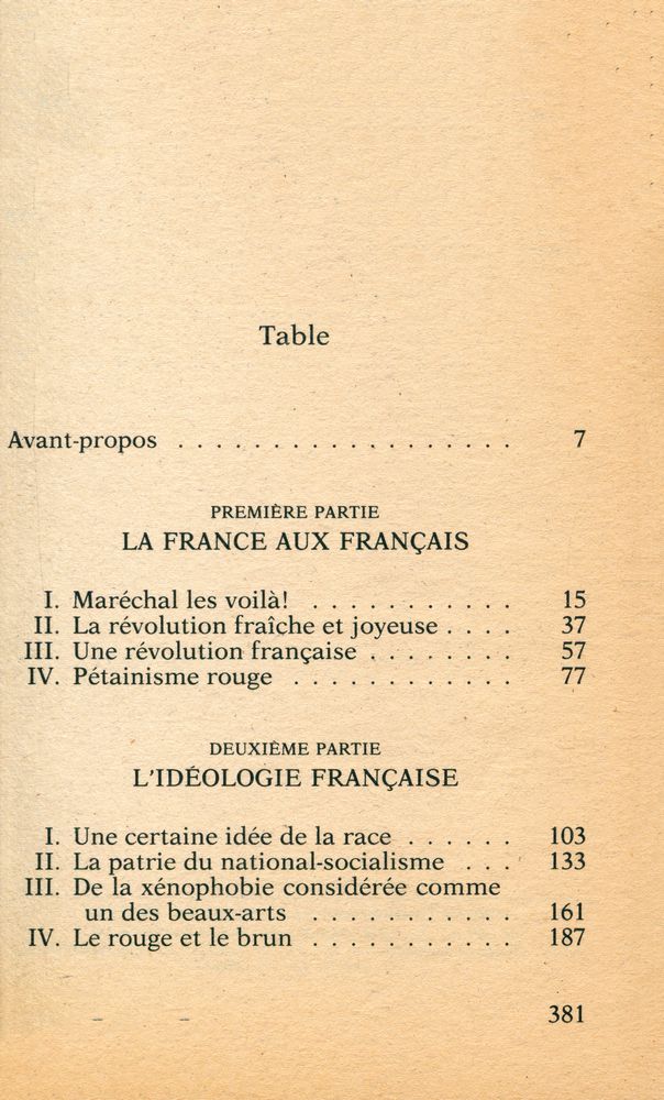 『L'idéologie française』 2