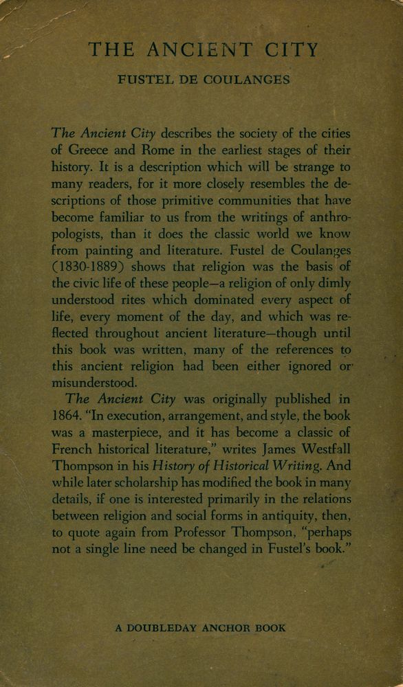 『THE ANCIENT CITY: A Study on the Religion, Laws, and Institutions of Greece and Rome』 6