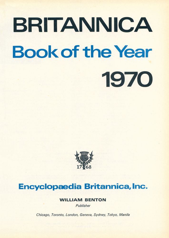 『BRITANNICA Book of the Year 1970』 1