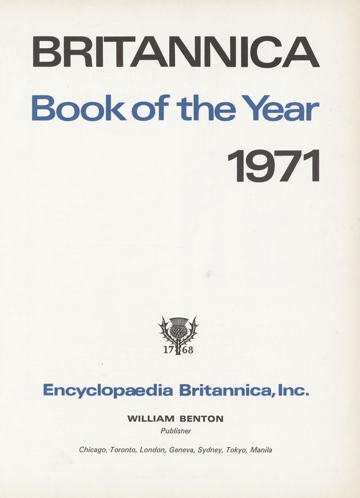 『BRITANNICA Book of the Year 1971』 1