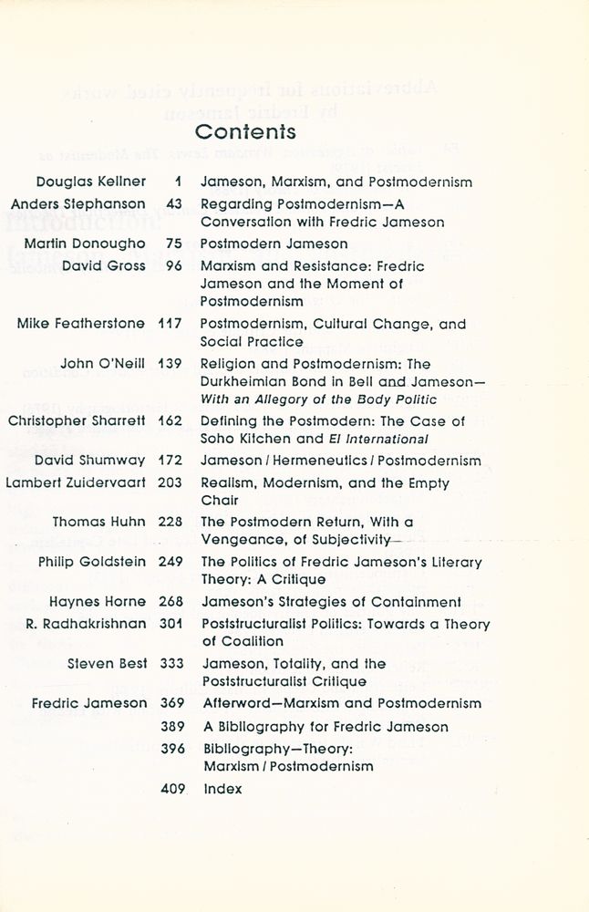 『Postmodernism/Jameson/Critique』 2