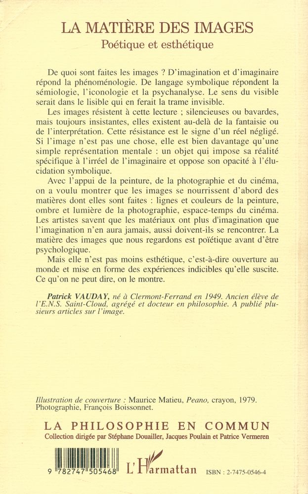 『LA MATIÈRE DES IMAGES : Poétique et esthétique』 6