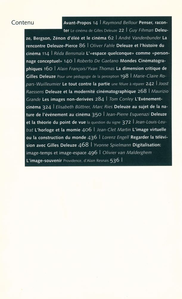 『Der Film bei Deleuze Le cinéma selon Deleuze』 2