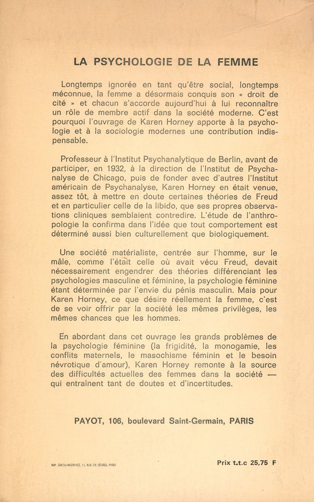 『LA PSYCHOLOGIE DE LA FEMME』 4