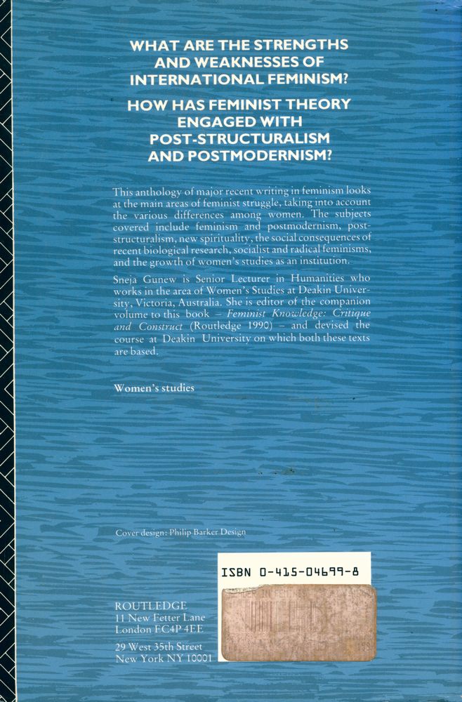 『A Reader in Feminist Knowledge』 6