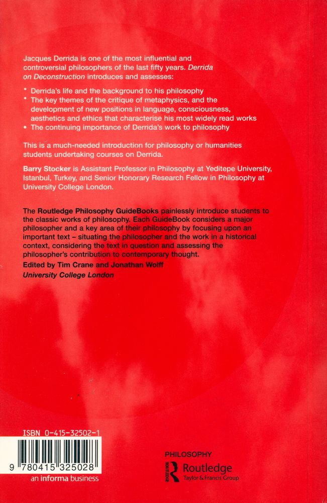 『ROUTLEDGE PHILOSOPHY GUIDEBOOK TO Derrida on Deconstruction』 3