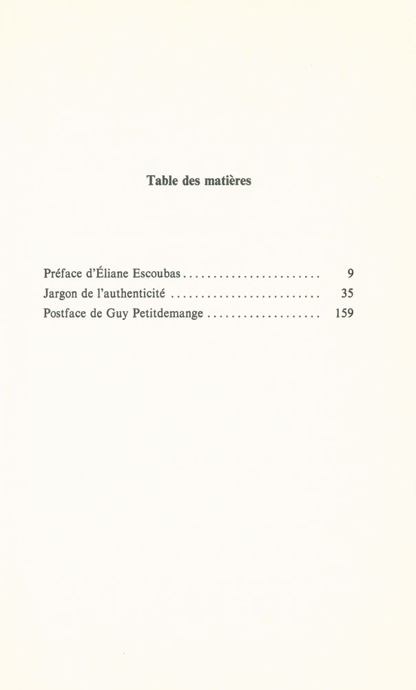 『Jargon de l'authenticité』 2