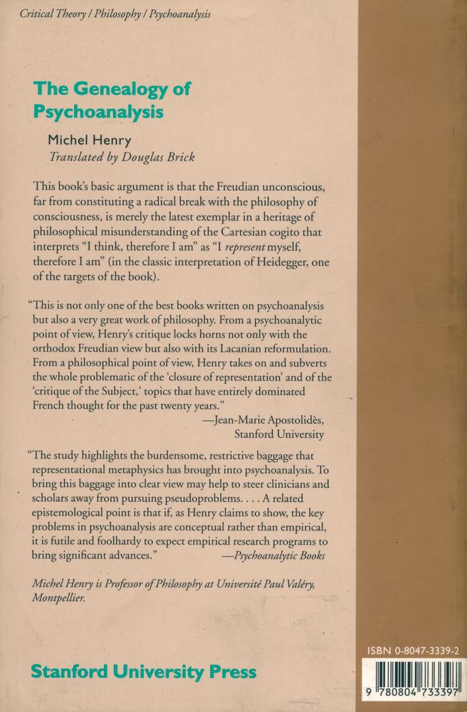 『THE GENEALOGY OF PSYCHOANALYSIS』 3