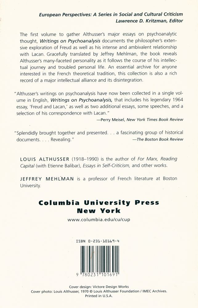 『Writings on Psychoanalysis  : Freud and Lacan』 3