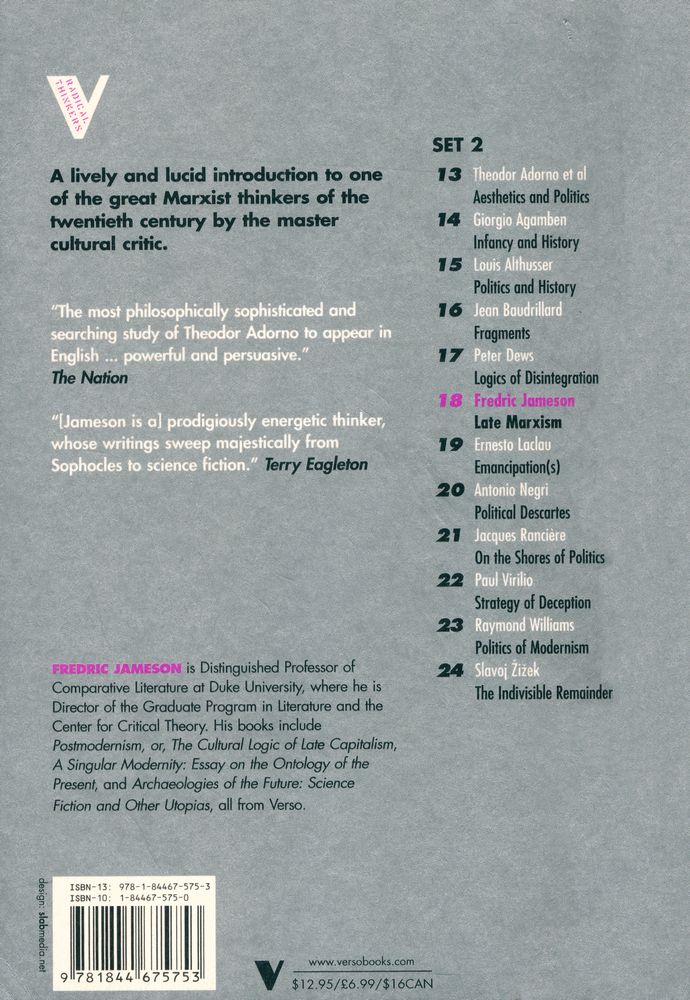 『Late Marxism : Adorno or the Persistence of the Dialectic』 4