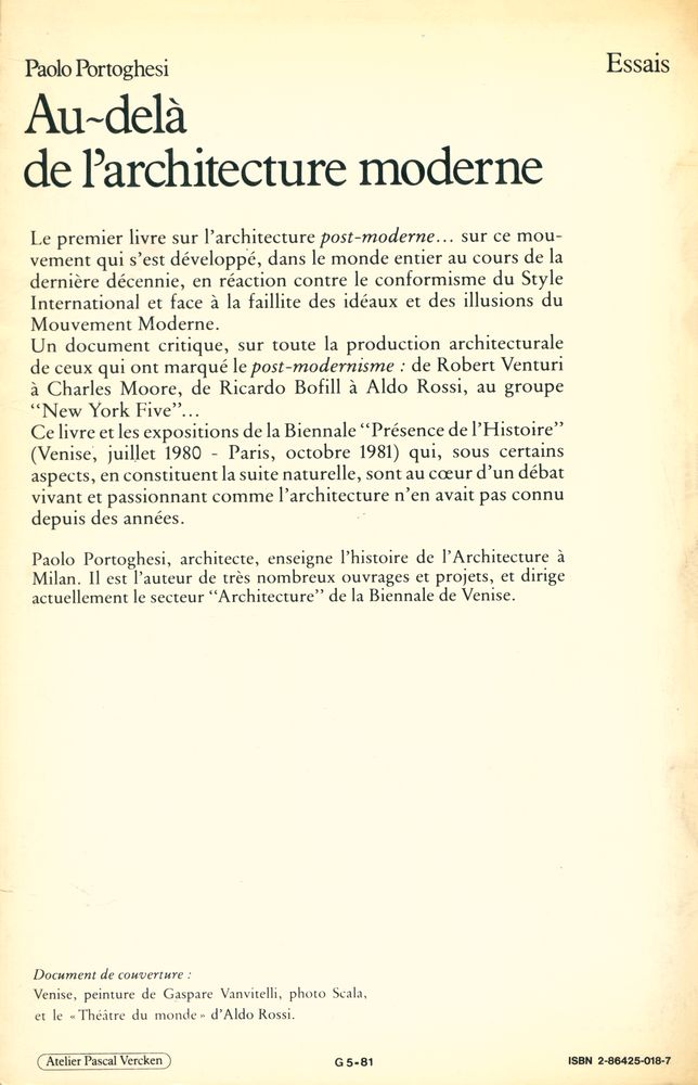 『Au - delà de l'architecture moderne』 3