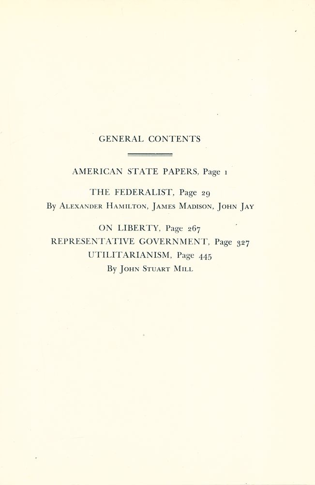 『GREAT BOOKS OF THE WESTERN WORLD : 43 AMERICAN STATE PAPERS / THE FEDERALIST / ON  J. S. MILL』 2