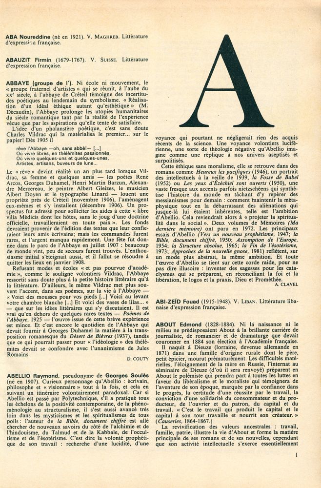 『DICTIONNAIRE DES LITTÉRATURES DE LANGUE FRANÇAISE : A - F』 2