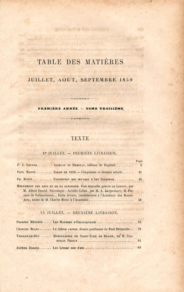 『GAZETTE des BEAVX - ARTS : Courrier Européen de L'ART et de la CURIOSITÉ』 2