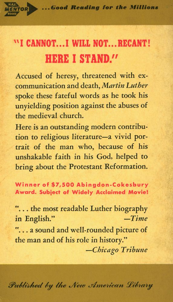 『A Life of Martin Luther : HERE I STAND』 5