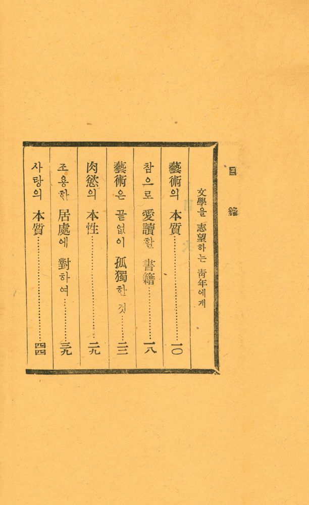 『文學을 志望하는 青年에게(문학을 지망하는 청년에게)』 3